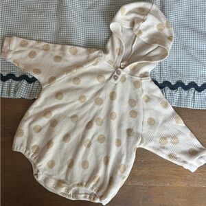 Quincy Mae Polka Dot Hooded Bubble Romper